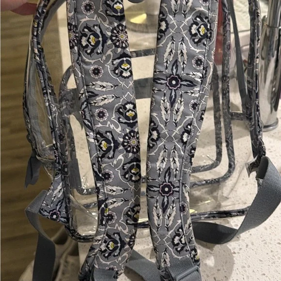 Clear Vera Bradley Backpack with Gray Accents - Picture 2 of 3